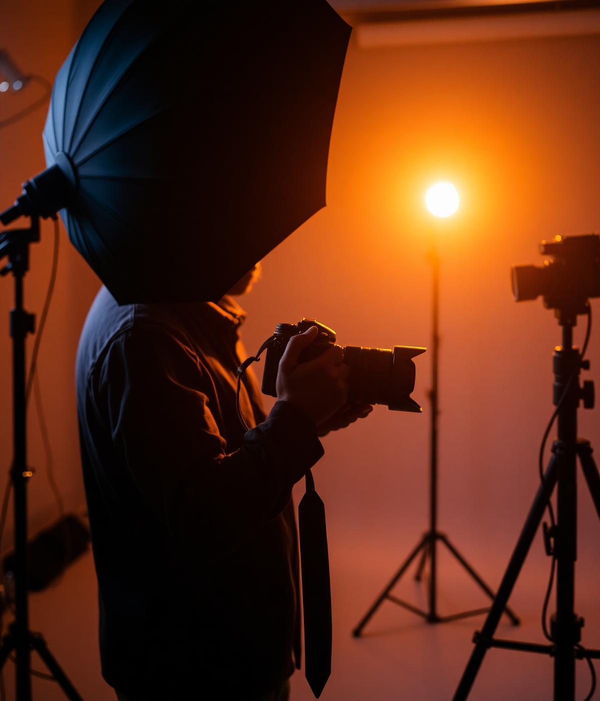 Photographer at work in the studio